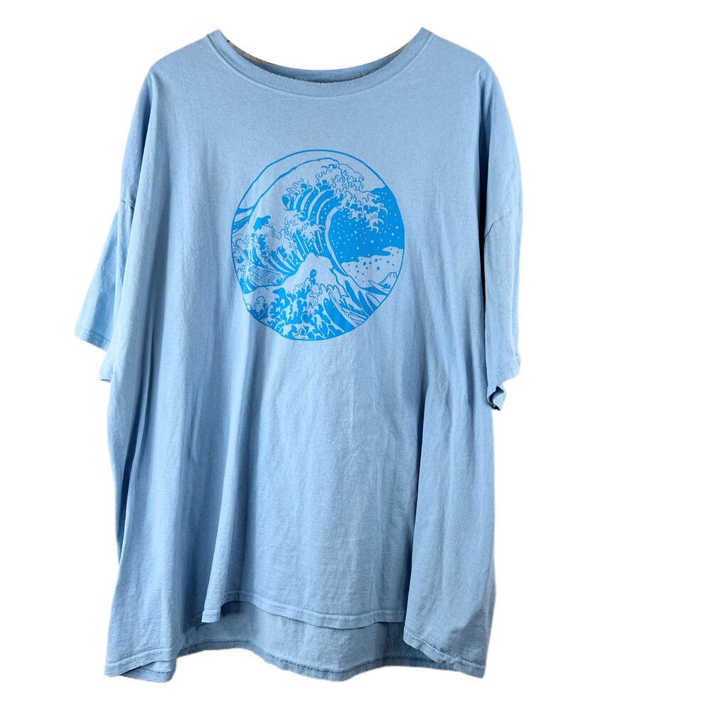 The Great‎ Wave Blue T-Shirt Mens Size 3XL